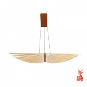 подвесной светильник с деревянным плафоном и металлическим креплением