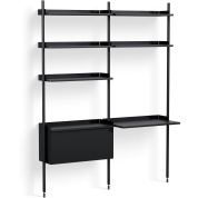 двухколоночный стеллаж чёрного оттенка с модульной нижней секцией