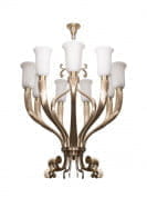 Fluted Horn Cast Brass 9 Light Chandelier люстра FOS Lighting Horn-MattBrass-SamaMilky-9-CH9