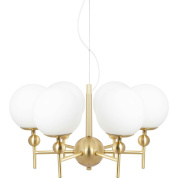 подвесная люстра с тремя шаровыми плафонами на латунной арматуре