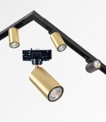 трековый прожектор с цилиндрическим корпусом для рельсовой системы