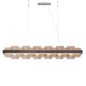 подвесная люстра с вытянутыми дисками цвета бронза