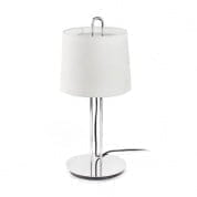 24035-04 MONTREAL CHROME TABLE LAMP WHITE LAMPSHADE настольная лампа Faro barcelona