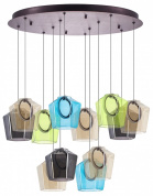 подвесной светильник с геометрическими стеклянными деталями