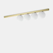 потолочный светильник латунный с матовой поверхностью и четырьмя источниками света