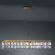 подвесной светильник вытянутый золотой с подвесками