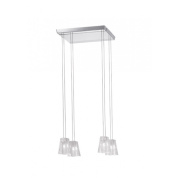 люстра с четырьмя плафонами из стекла