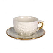 Taormina white & gold tea cup & saucer 0004636-702 чашка, Villari