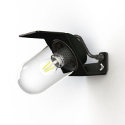 уличное настенное бра с овальным плафоном и тёмным корпусом