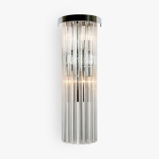 настенный светильник с вертикальными стеклянными трубками и металлическим каркасом