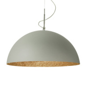 подвесной светильник полусферический с серым корпусом и бронзовым внутренним покрытием