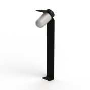 садовый уличный светильник с овальным плафоном и серым корпусом