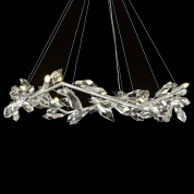 подвесная люстра с декоративными кристаллами в виде листвы