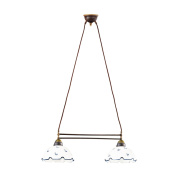 люстра с двумя плафонами из состаренной латуни