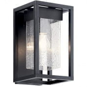 Mercer 12" 1 Light Wall Light Clear Seeded Glass Black уличный настенный светильник 59060BSL Kichler