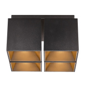 спот черный матовый с двумя секциями