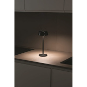 LD1080D3 Zafferano настольная лампа на батарейках SISTER LIGHT IP65, глянцевая, жемчужно-черная, с регулировкой яркости