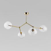 потолочная люстра с пятью шарообразными стеклянными плафонами на кронштейнах