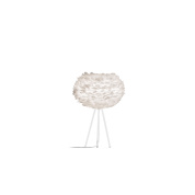 настольная лампа с абажуром из перьев белого цвета