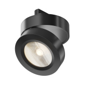 трековый прожектор чёрного цвета с коротким корпусом и регулируемым наклоном однофазный Unity