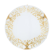 потолочный светильник круглый с орнаментом золотого цвета