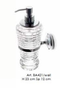 настенный диспенсер для жидкого мыла из прозрачного стекла с рифлёным корпусом