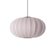 KWO76 PI LED Made by Hand Knit-Wit Подвесной светильник с овальным текстильным абажуром розового цвета с LED