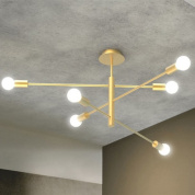 потолочный светильник с шестью ламповыми рожками из латуни