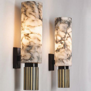 настенный светильник с двумя цилиндрическими плафонами из мрамора