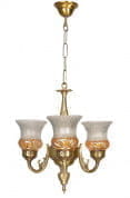 Lustrous 3 Light Mini Antique Brass Chandelier люстра FOS Lighting No1-UshaLuster-CH3