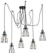 подвесной светильник с несколькими плафонами на длинных шнурах