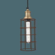 Brooklyn Rusty Cage Pendant - 5 Inch - Cylinder подвесной светильник Industville BR-WCP5-R-CY