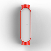 уличный настенный светильник цилиндрической формы с красным корпусом