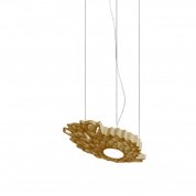 люстра с кольцевым плафоном золотого цвета