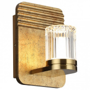 настенное бра с цилиндрическим стеклянным плафоном на латунном основании