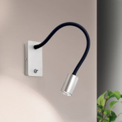 настенный светильник с гибким поворотным модулем для локальной подсветки в сатиновом исполнении