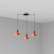 подвесной светильник красно-оранжевый глянцевый 3 плафона
