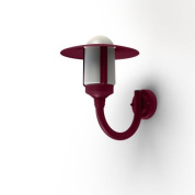 настенное бра с округлым плафоном бордового цвета