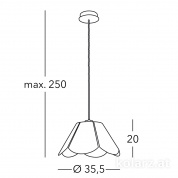 Kolarz Bloom A1346.31.W подвесной светильник белый ø35.5cm высота 150cm макс. высота 20cm 1 лампа e27