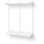 шкаф для одежды с двумя полками и белыми элементами крепления