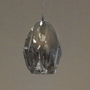 подвесная люстра с дымчатым стеклянным плафоном огранённой формы