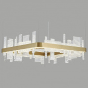 подвесной светильник с золотым корпусом и рассеивателем из стеклянных пластин