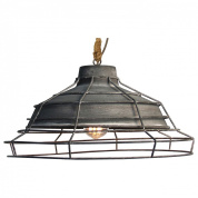 подвесной светильник с куполообразным плафоном и металлической решеткой