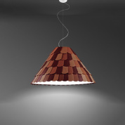 подвесной светильник с трапециевидным плафоном в оранжевом оттенке