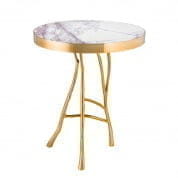 110605 Side Table Veritas gold finish white marble SIDE TABLES Eichholtz