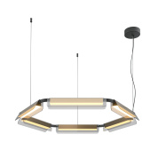 подвесной светильник шестиугольной формы в черно-латунной отделке