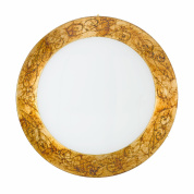 потолочный светильник с круглым плафоном и золотым орнаментом