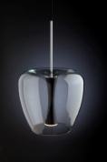 одиночный подвесной светильник с прозрачным стеклянным плафоном яблочной формы