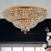 накладной потолочный светильник круглой формы с плотным кристальным рассеивателем