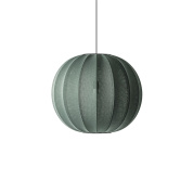 KW60 TG Made by Hand Knit-Wit Подвесной светильник Ø60 с зелёным тканевым абажуром